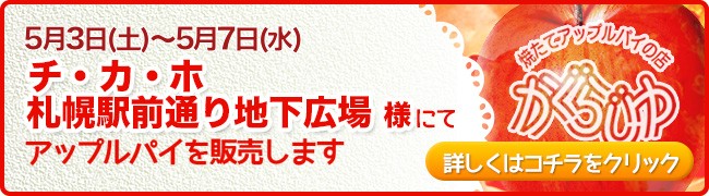 チ・カ・ホ札幌駅前通り地下広場にてアップルパイを販売します