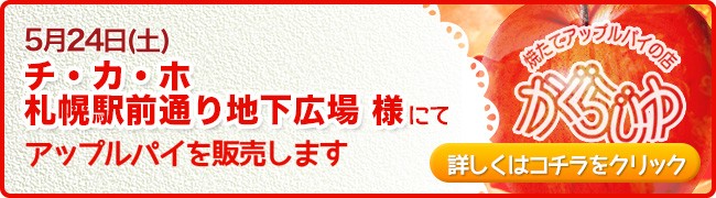チ・カ・ホ札幌駅前通り地下広場にてアップルパイを販売します