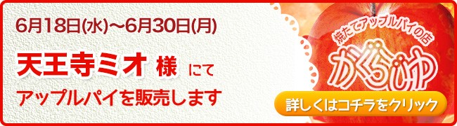 天王寺ミオ様にてアップルパイを販売します