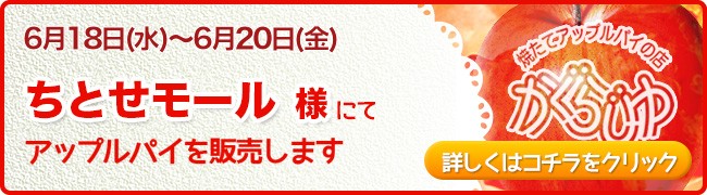 ちとせモール様にてアップルパイを販売します