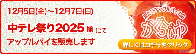 中テレ祭り2025にてアップルパイを販売します