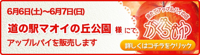 道の駅マオイの丘公園様にてアップルパイを販売します