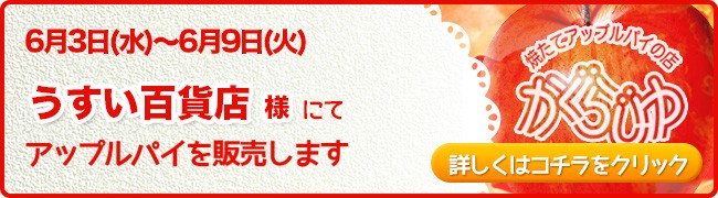 うすい百貨店様にてアップルパイを販売します