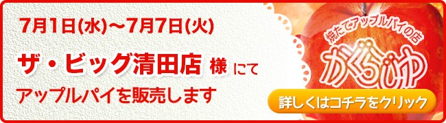 ザ・ビッグ清田店様にてアップルパイを販売します