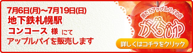 地下鉄札幌駅コンコース様にてアップルパイを販売します