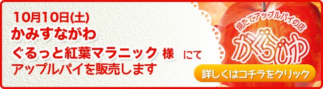 かみすながわぐるっと紅葉マラニック様にてアップルパイを販売します
