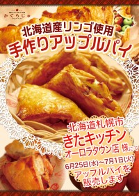 きたキッチンオーロラタウン店様にてアップルパイを販売します