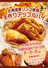 チ・カ・ホ 札幌駅前通地下歩行空間様にてアップルパイを販売します