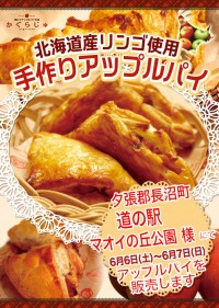 道の駅マオイの丘公園様にてアップルパイを販売します